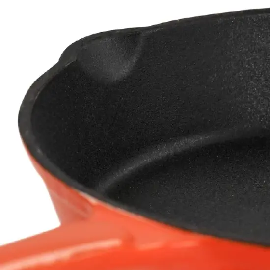 MegaChef Enameled Round 8 Inch PreSeasoned Cast Iron Frying Pan image {4}