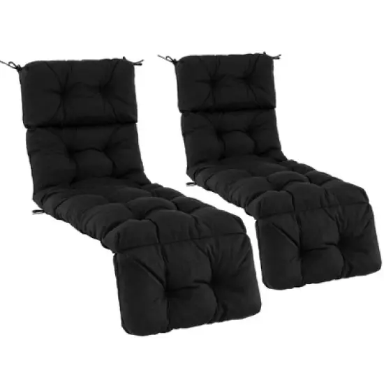 Costway 2 PCS 73" Lounge Chaise Cushion Padded Recliner Cushion Indoor Outdoor Black/Dark Orange/Gray/Orange/Brown/Beige image {9}