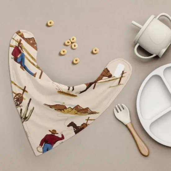 Sweet Jojo Designs Boy Fabric Baby Bibs Wild West Collection 3pc image {1}