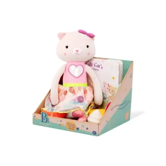 B. toys Plush Cat, Board Book & Tea Set - Tippy Toes Cali Cat image {4}