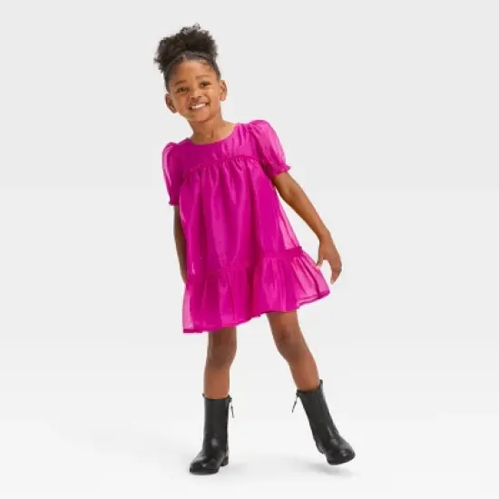 Toddler Girls' Dress - Cat & Jack&trade; Magenta Pink image {3}