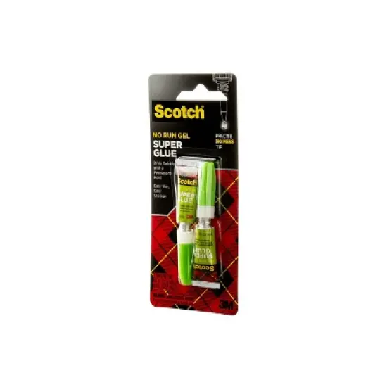 Scotch 2pk Super Glue .14oz: Fast Drying Clear Adhesive for Art, Stationery & Office Use image {12}