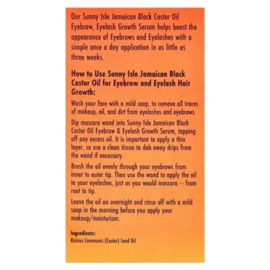 Sunny Isle Jamaican Black Castor Oil, Eyelash & Eyebrow Growth Serum, 2 oz image {2}