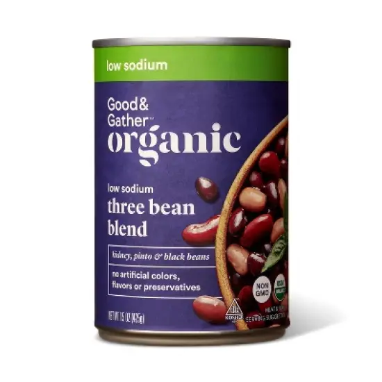Organic Low Sodium 3 Bean Blend - 15oz - Good & Gather&trade; image {3}