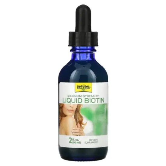 Natural Balance Biotin Liquid 5000mcg | Healthy Hair Supplement | Skin Health & Strong Nails Support | 2 oz, 60 Servings image {2}