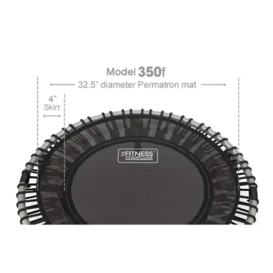 JumpSport 350f Indoor Heavy Duty Lightweight 39-Inch Folding Fitness Trampoline, Black image {4}