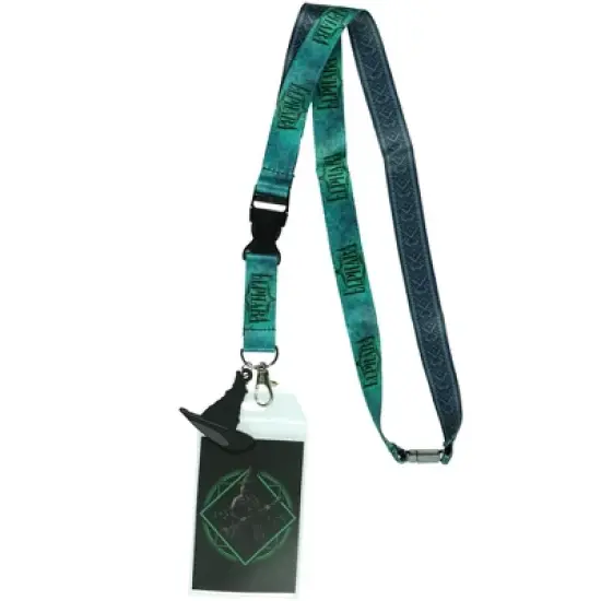 Wicked Lanyard Elphaba Witch Hat Rubber Charm Breakaway ID Badge Holder with 2" Rubber Charm Green image {5}