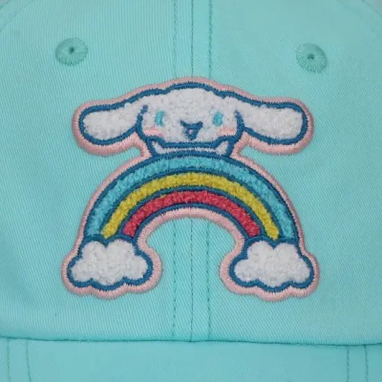 Cinnamoroll Chenille Character Patch Men's Teal Washed Cotton Twill Baseball Cap image {2}