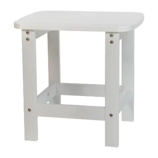 Emma and Oliver Indoor/Outdoor Polyresin Adirondack Side Table for Porch, Patio, or Sunroom image {8}