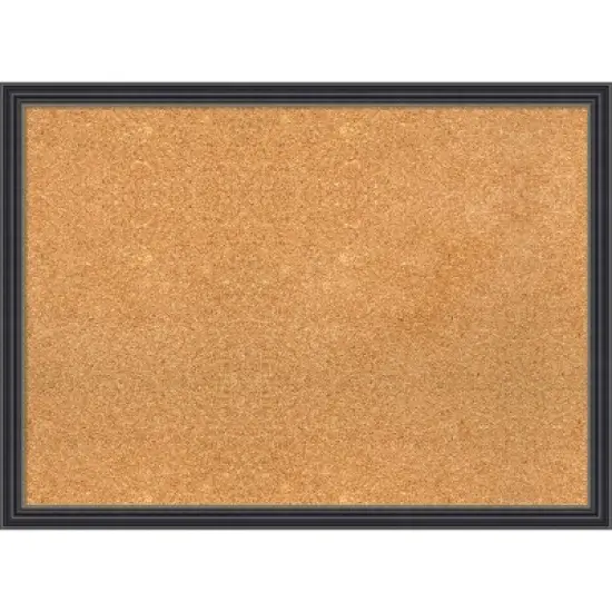 30"x22" Stylish Wood Frame Cork Board Black - Amanti Art image {11}