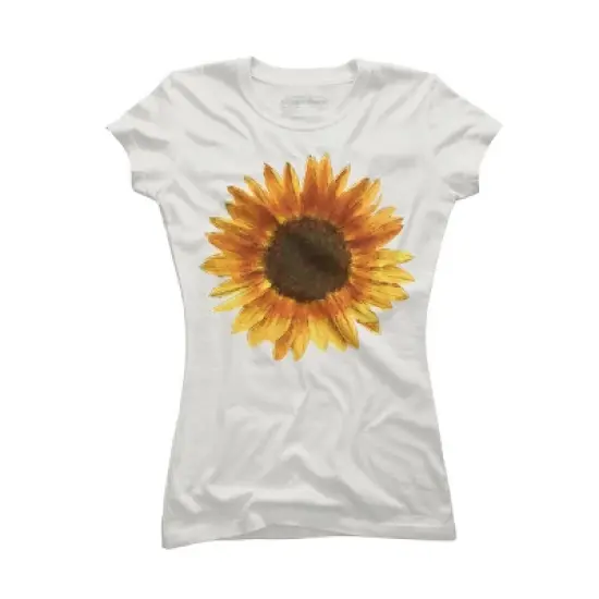 Junior's Design By Humans Sunflower By Maryedenoa T-Shirt image {11}