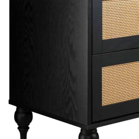 Newcomb 2 Drawer Nightstand Black - Sango image {3}