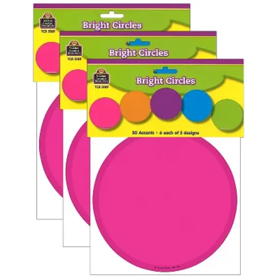 Teacher Created Resources Bright Circles Accents 30 Per Pack 3 Packs (TCR5189-3) image {2}
