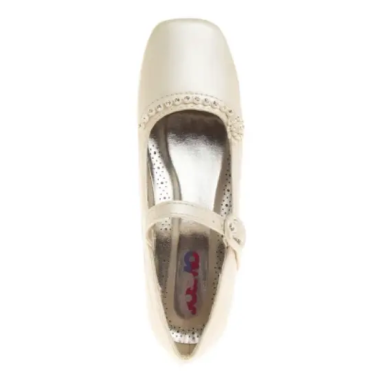 Josmo Little Kids' Girls' Dress Shoes - White Flower Mary Jane Style with Low Heel for Wedding Party, Princess Shoes image {4}