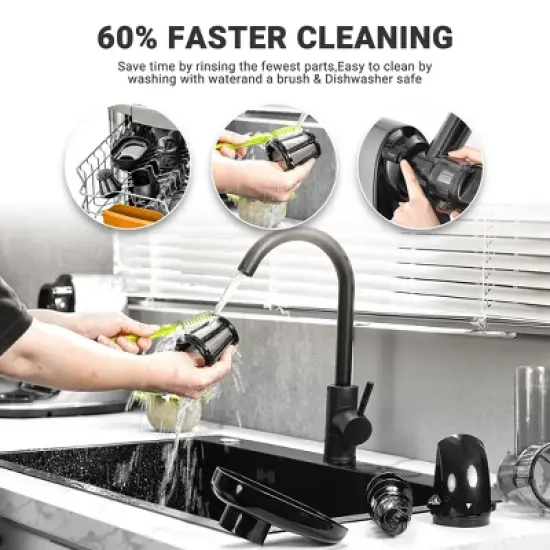 Masticating Juicer, Slowe Cold Press Juicer with 7 Spiral Masticating, Reverse Function, Juicer Machines with Food Grade Anti-oxidation Materials image {6}