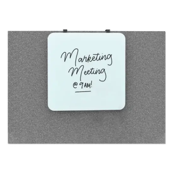 U Brands Cubicle Glass Dry Erase Board, 12 x 12, White Surface image {2}