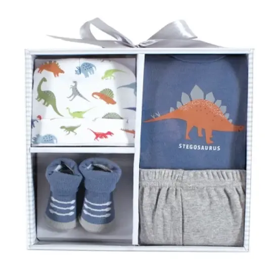 Hudson Baby Infant Boy Layette Boxed Giftset, Dino, 0-6 Months image {1}