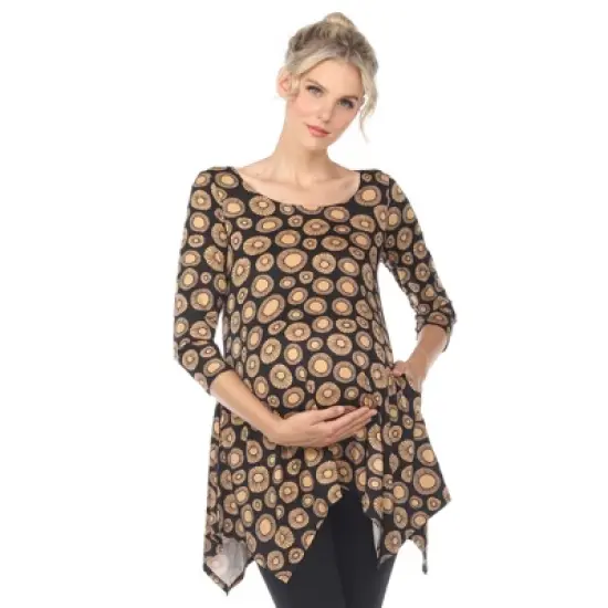 Maternity Printed Tunic Top -White Mark image {7}