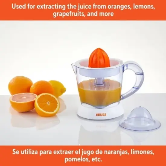 IMUSA 34oz Electric Citrus Juicer, 25 Watts - White: Lemon Juice Maker, Plastic, 90-Day Warranty, 2.3 lbs, No Speeds image {3}