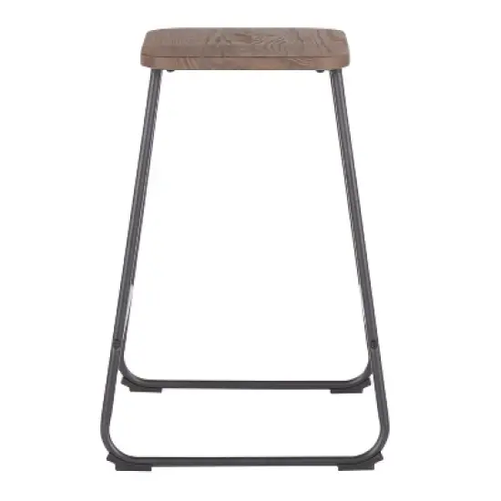 Set of 2 Zac Industrial Counter Height Barstool Espresso - LumiSource image {2}