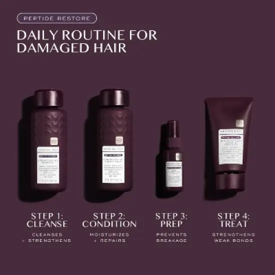 Kristin Ess + Hair Serum for Frizz & Damaged Hair  - Peptide Bond Repair with Heat Protectant - 1.7 fl oz image {10}