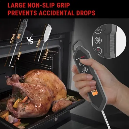 ThermoPro TP15HW Waterproof Digital Instant Read Meat Thermometer Food Turkey Cooking Kitchen Thermometer with Magnet and Backlight image {4}
