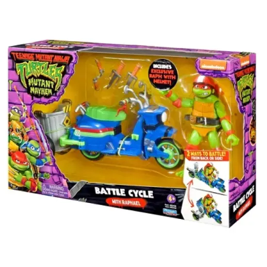 Teenage Mutant Ninja Turtles: Mutant Mayhem Battle Cycle with Raphael Action Figure Set - 2pk image {4}