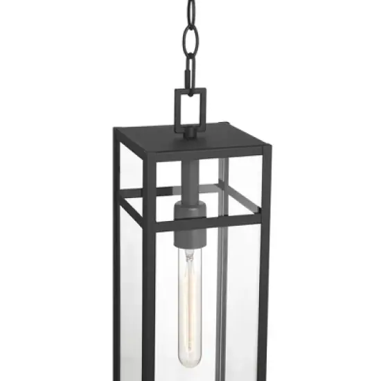 John Timberland San Lucas 19 1/2" High Modern Outdoor Pendant Light Fixture Ceiling Porch House Exterior Hanging Sand Black Metal Clear Glass Shade image {7}