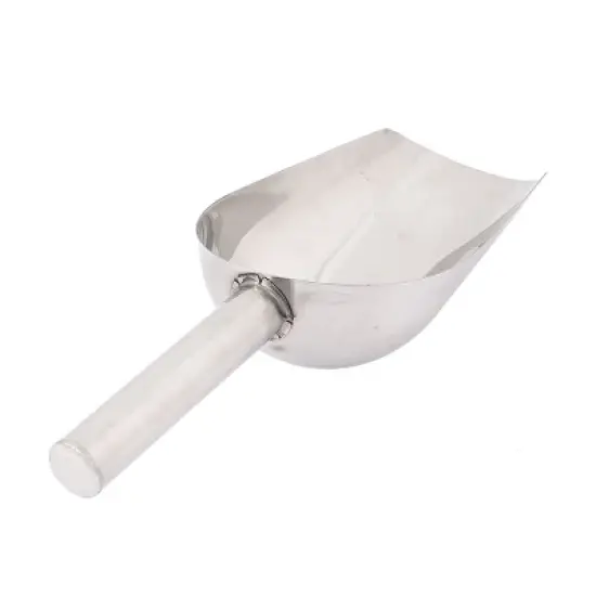 Unique Bargains Home 24.5cm Stainless Steel Flour Shovel Dry Bin Ice Cream Scoops Silver Tone 1 Pc image {1}