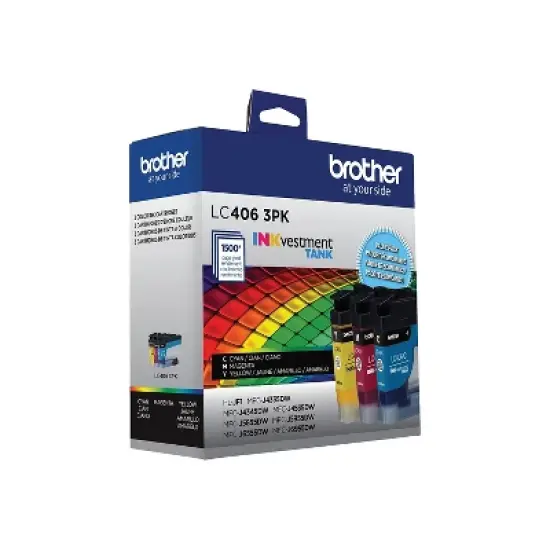 Brother LC4063PKS Cyan/Magenta/Yellow Standard Yield Ink Cartridges 3/Pack image {3}