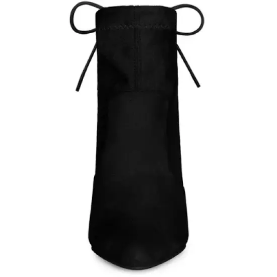Allegra K Women's Pointed Toe Pull-On Drawstring Block Heel Ankle Boots image {2}