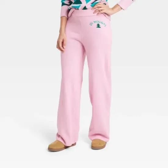 Women's On Holiday Graphic Sweater Pants - Pink image {4}