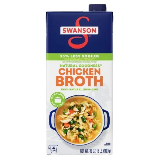Swanson Natural Goodness Gluten Free 33% Less Sodium Chicken Broth - 32oz image {10}