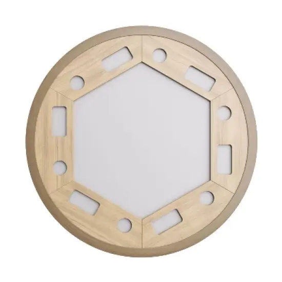 Greemotion 50.5" Lyon 3-in-1 Round Outdoor Convertible Dining Table: UV-Protected, Chess Board, Gray Frame image {11}