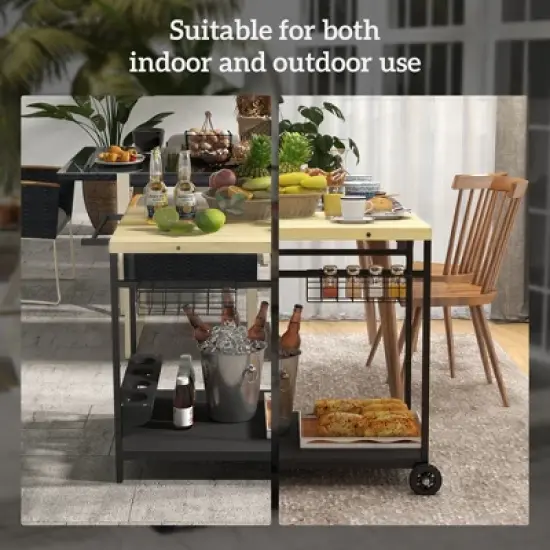 MOEPISY Outdoor Serving Cart with Wheels image {3}