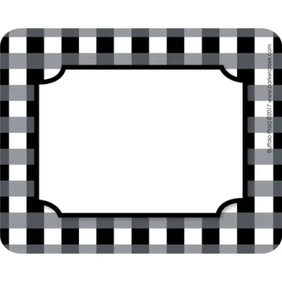 2pk 45ea Buffalo Plaid Remember Me! Self-Adhesive Name Tag Labels - Barker Creek: Teacher Supplies, School Desk Tags image {1}