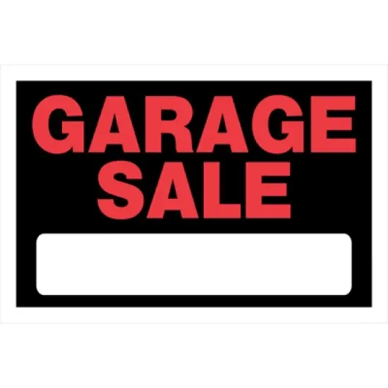 Hillman English Black Garage Sale Sign 8 in. H X 12 in. W - Case of 6 image {1}
