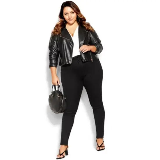 Women's Plus Size Harley Short Skinny Jean - black | CITY CHIC image {4}