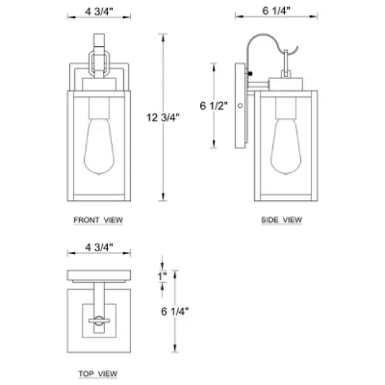 C Cattleya 1-Light Matte Black Dusk to Dawn Outdoor Wall Lights with Tempered Glass Panes (2-Pack) image {5}