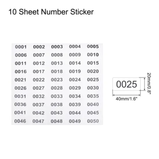 Unique Bargains Office Home Warehouse Self-Adhesive Consecutive Number Stickers 10 Sheet image {1}