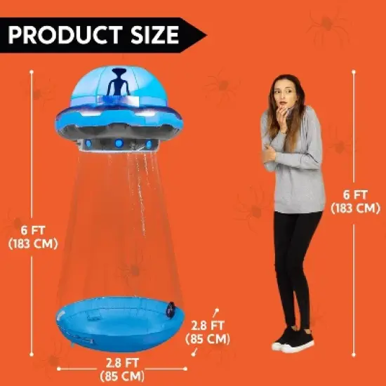 Joyfy 6 FT Tall Halloween Inflatable Outdoor Decoration, Inflatable UFO with Built-in LEDs for Halloween Party Yard Garden Lawn Outside Decoration image {5}