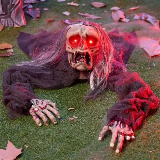 Joyfy Halloween Zombie Groundbreaker Props, Scary Zombies Halloween Decoration Lawn Yard Garden Patio Outdoor Decor with Glowing Eyes and Sound image {8}