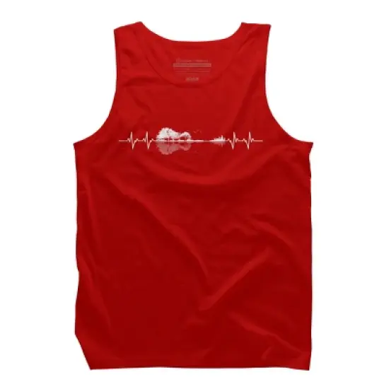 Men's Design By Humans Nature Guitar Heart Beat By Maryedenoa Tank Top image {4}