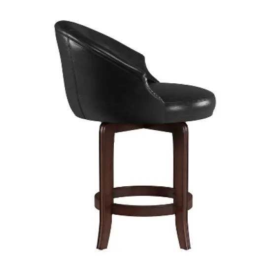 25" Dartford Swivel Counter Height Barstool Brown/Black - Hillsdale Furniture image {2}