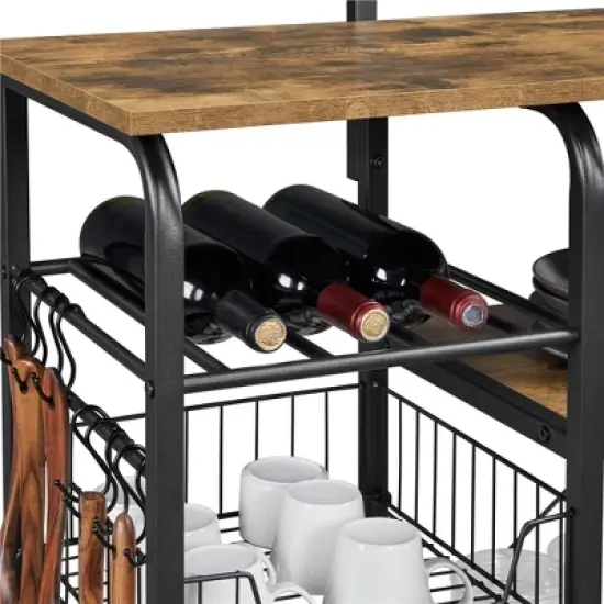 Yaheetech Kitchen Storage Shelves with 10 Hooks image {5}