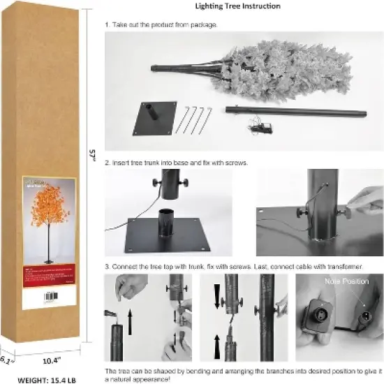 LIGHTSHARE Electric Lighted Maple Tree LED Outdoor Light Stakes Orange image {4}