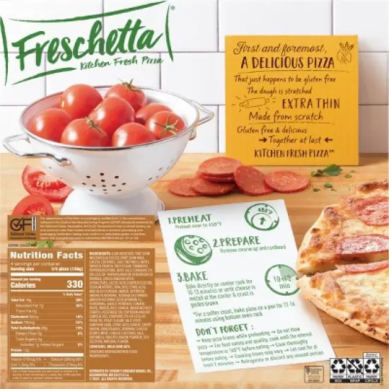Freschetta Pepperoni Gluten Free Thin Crust Frozen Pizza - 17.78oz image {3}