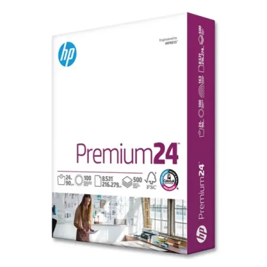 HP Papers Premium24 Paper, 98 Bright, 24 lb Bond Weight, 8.5 x 11, Ultra White, 500/Ream image {6}