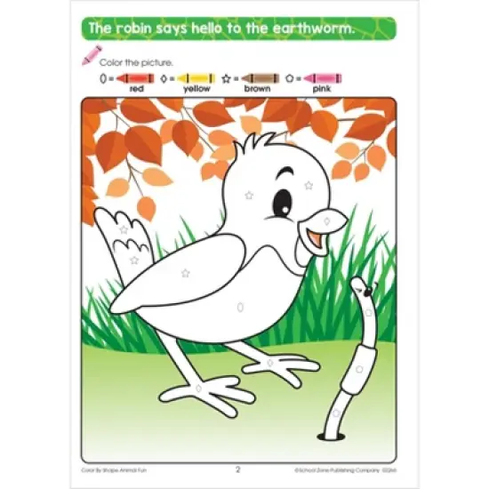 School Zone Color by Shape Animal Fun Workbook - (Paperback) image {2}