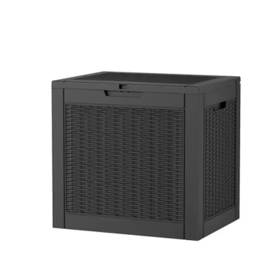 MAYEERTY 30 Gallon Large Capacity Outdoor Deck Box for Patio Furniture Cushions, Pillow with Wheels, Black image {7}